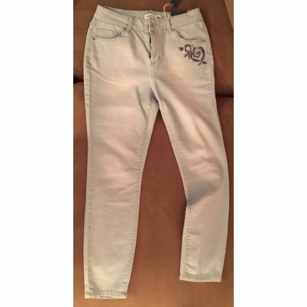 Ladies Blue and White Striped Pants, Artisan NY, 6